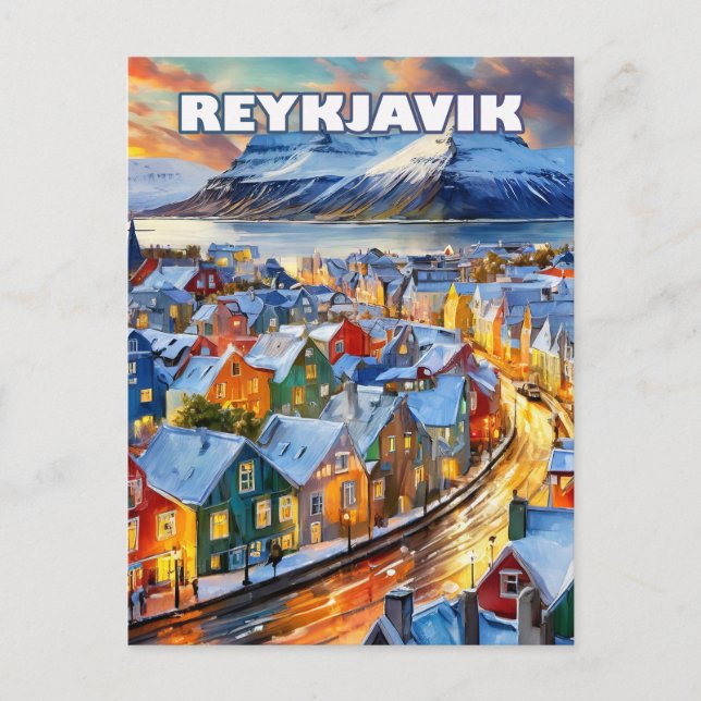 Postal Reykjavík, où la culture et l'art fleurissent (Anverso)