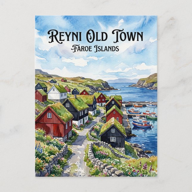Postal Reyni Islas Feroe (Anverso)