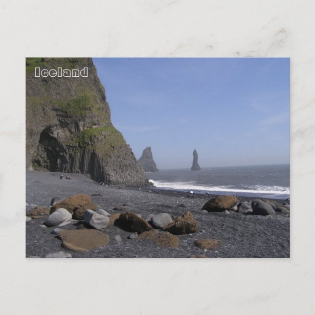Postal Reynisdrangar, playa de Reynisfjara, Islandia (Anverso)