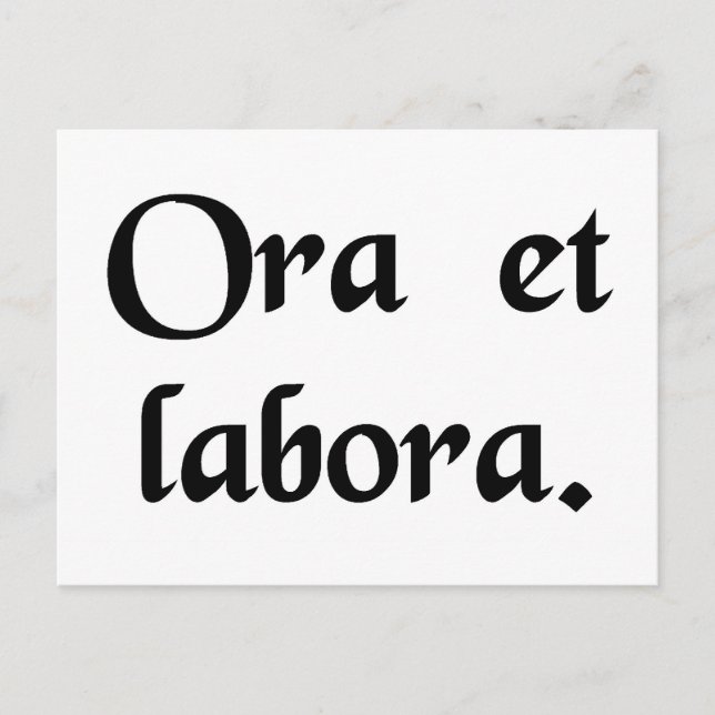 Postal Reza y trabaja. (Anverso)