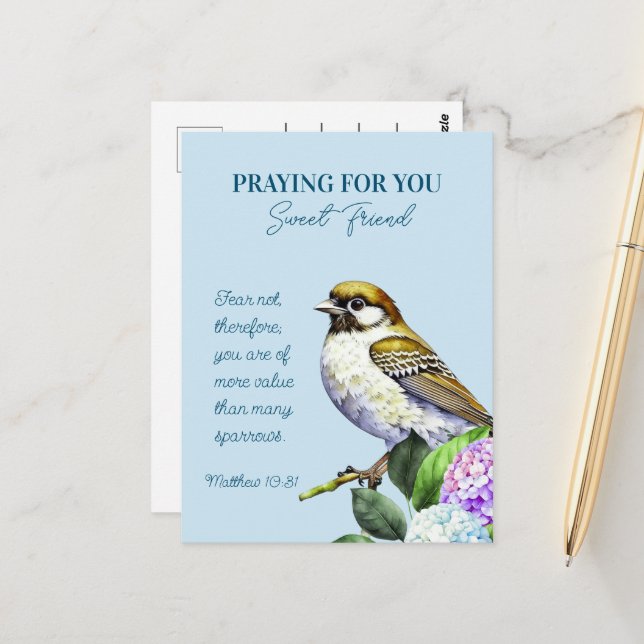 Postal Rezando Por Tu Dulce Amigo (Anverso/Reverso In Situ)