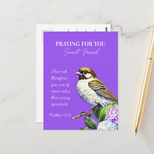 Postal Rezando Por Tu Dulce Amigo (Anverso/Reverso In Situ)