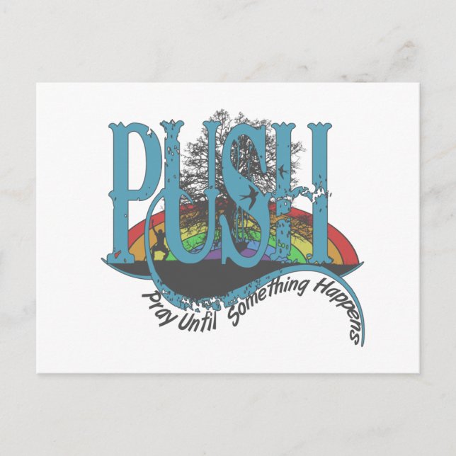 Postal Rezar hasta que algo pase (Anverso)