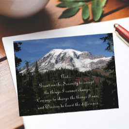 Postal Rezo inspirador de serenidad Mount Rainier