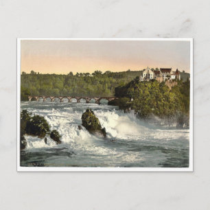 Postal Rheinfall mit Schloss Laufen, Schiffchen. clásico