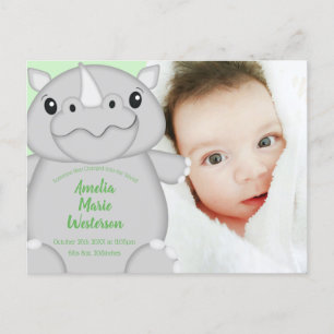 Postal Rhino Baby Shower Green