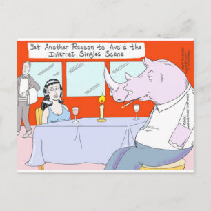 Postal Rhino Ceguera con cita Graciosa Tees Mugs & Gifts