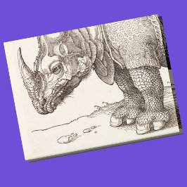 Postal Rhino Woodcut