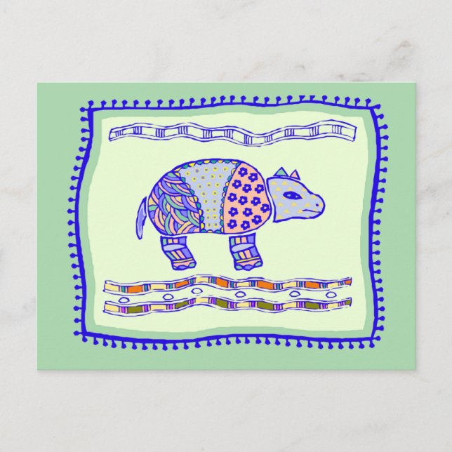 Postal Rhinoceros Quilt (Anverso)
