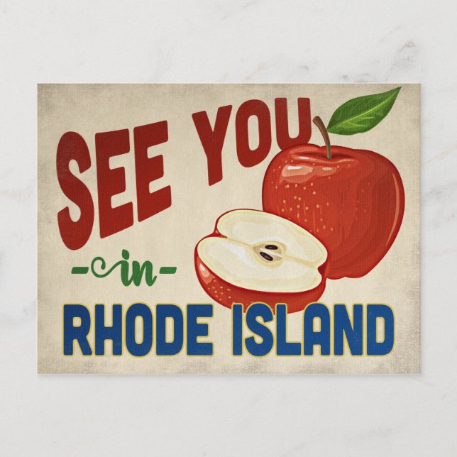 Postal Rhode Island Apple - Viajes de época (Anverso)