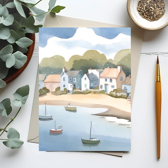 Postal Rhode Island Beach Shore Watercolor (Subido por el creador)