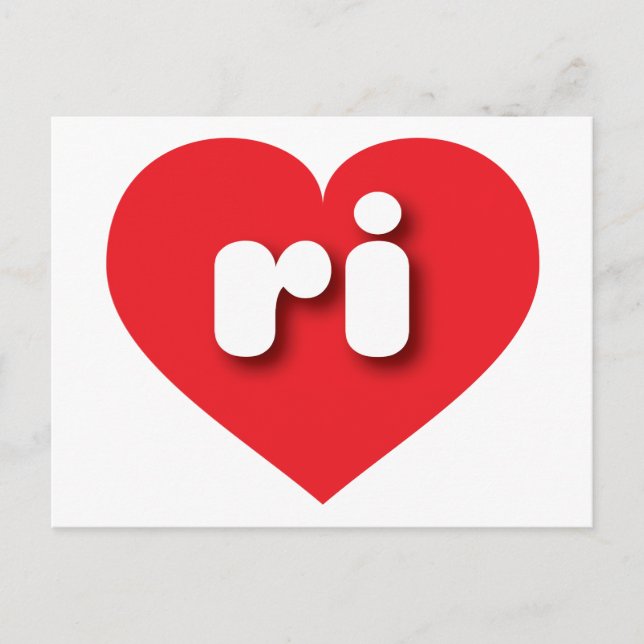 Postal Rhode Island corazón rojo - Amo ri (Anverso)