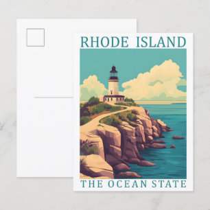 Postal Rhode Island el Estado Oceánico Lugar de Viaje EE.