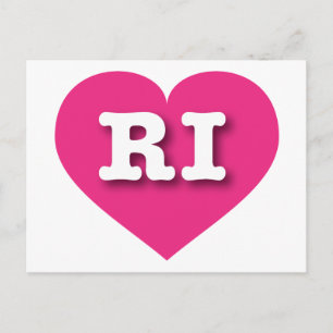 Postal Rhode Island Hot Pink Heart - Amo RI