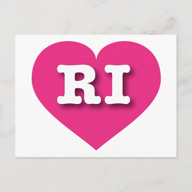Postal Rhode Island Hot Pink Heart - Amo RI (Anverso)