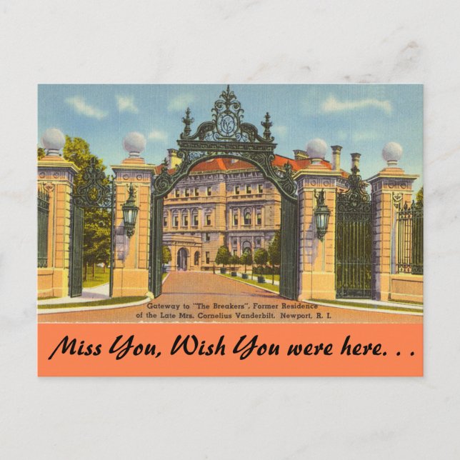 Postal Rhode Island, los rompedores, Newport (Anverso)