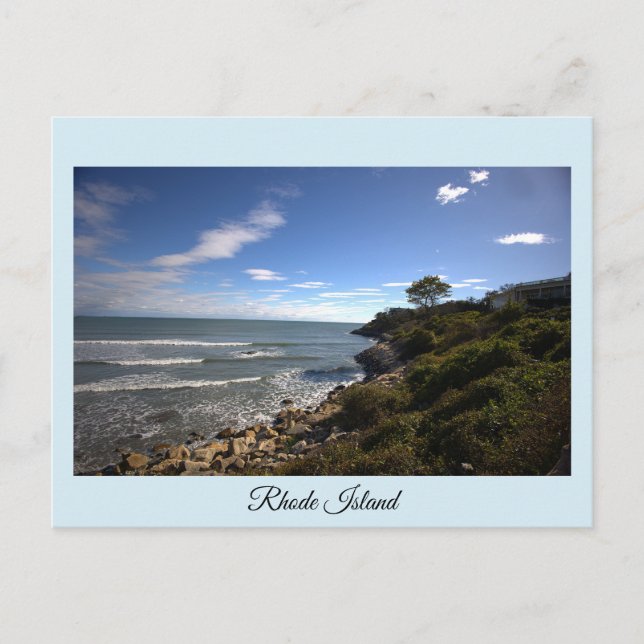 Postal Rhode Island Ocean Cliffside Postcard (Anverso)