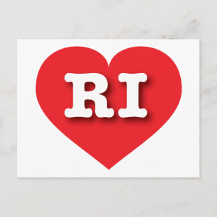 Postal Rhode Island Red Heart - Amo RI