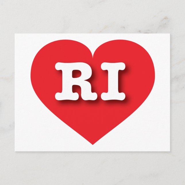 Postal Rhode Island Red Heart - Amo RI (Anverso)