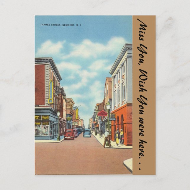 Postal Rhode Island, Thames Street, Newport (Anverso)