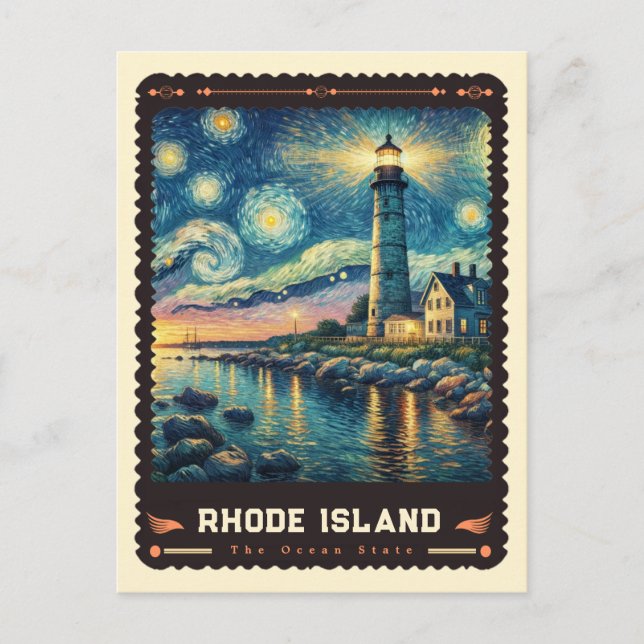 Postal Rhode Island | Vincent Van Gogh Inspired (Anverso)