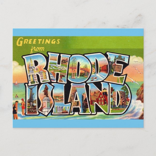 Postal  Rhode Island Vintage Greetings Postcard (Anverso)
