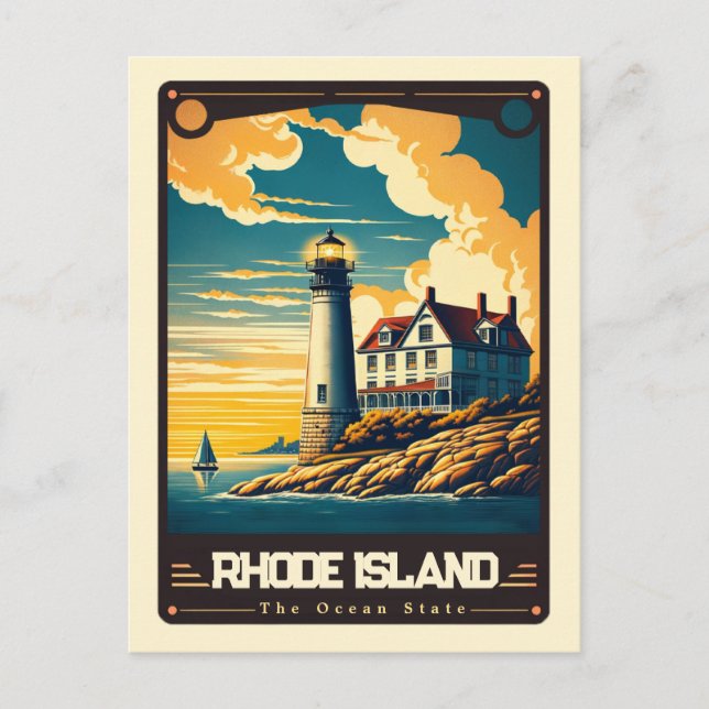 Postal Rhode Island | Vintage patriótico (Anverso)
