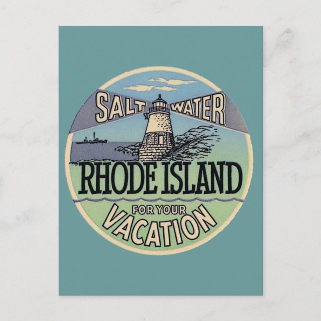 Postal Rhode Island Vintage Travel (Anverso)