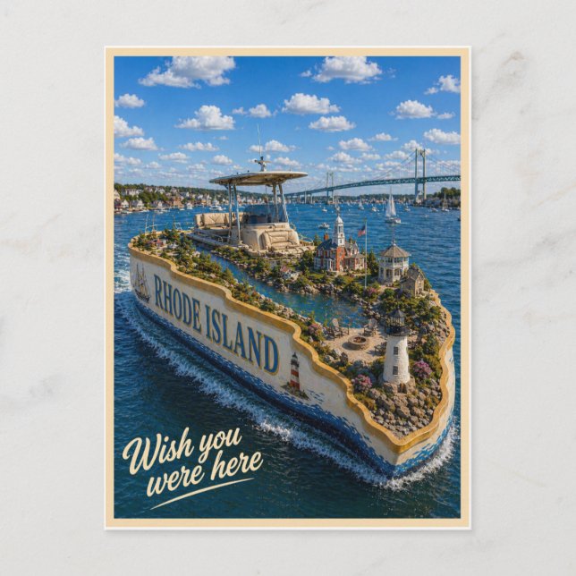 Postal Rhode Island | Wish You Were Here | Serie del Esta (Anverso)