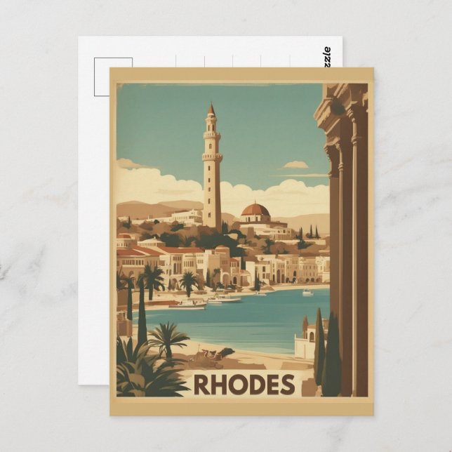 Postal Rhodes Grecia - Rhodes Island Greece trip (Anverso / Reverso)