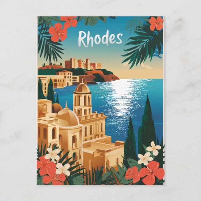 Postal Rhodes Grecia vintage (Anverso)