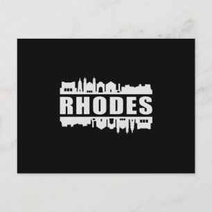 Postal Rhodes Greece City Skyline Cityscape Funny Gift