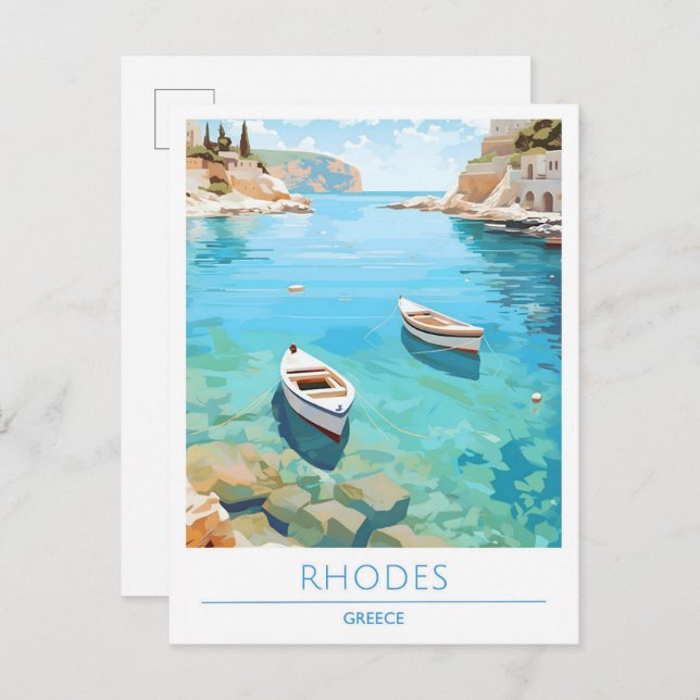 Postal Rhodes Greece Viajes de época (Anverso / Reverso)