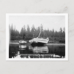 Postal Rhododendron en el río Quillayute