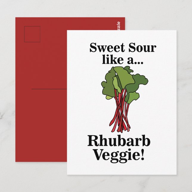 Postal Rhubarb Veggie Food Funny (Anverso / Reverso)