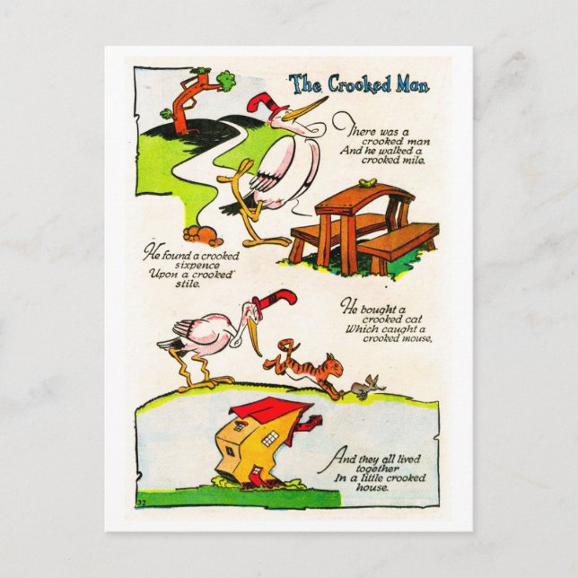 Postal Rhyme de guardería - El hombre cocido (Anverso)