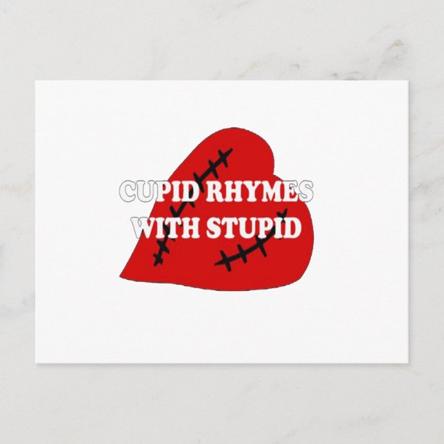 Postal Rhymes Cupido Con Estúpido (Anverso)
