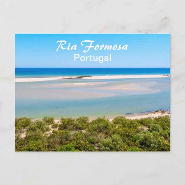 Postal Ria Formosa en el Algarve de Portugal (Anverso)