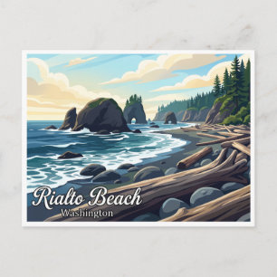 Postal Rialto Beach bifurca Washington