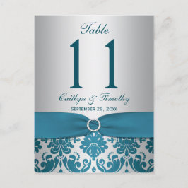 Postal RIBBON IMPRESO Número de tabla de damasco Verde az