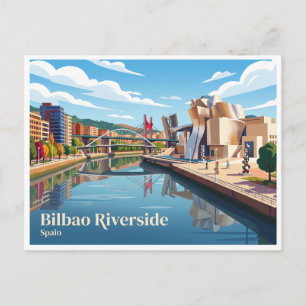 Postal Ribera del río Nervión Bilbao España