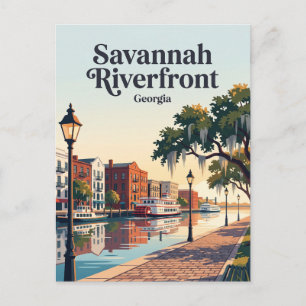 Postal Ribera del río Savannah Georgia