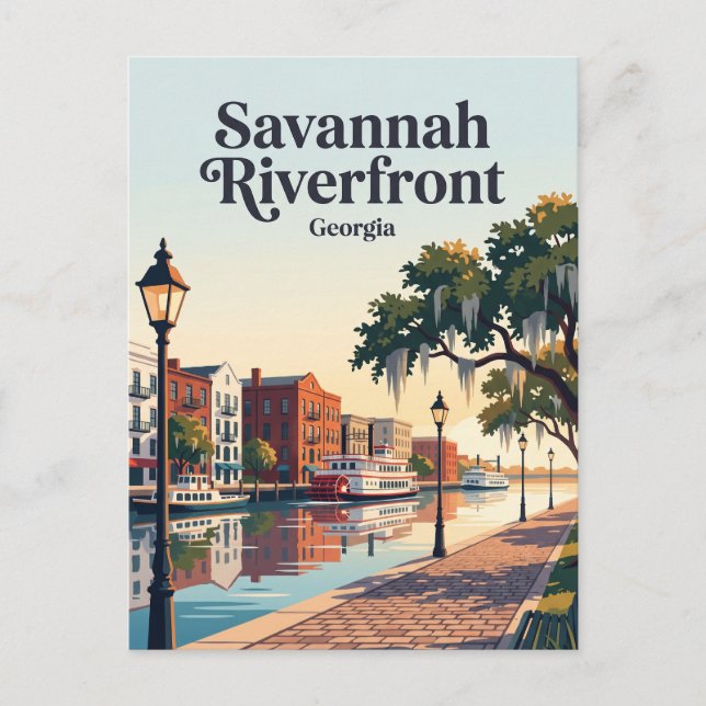 Postal Ribera del río Savannah Georgia (Anverso)