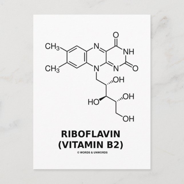 Postal Riboflavina (vitamina B2) Molécula química (Anverso)