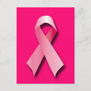 POSTAL RIBÓN DE CÁNCER DE MAMA ROSA