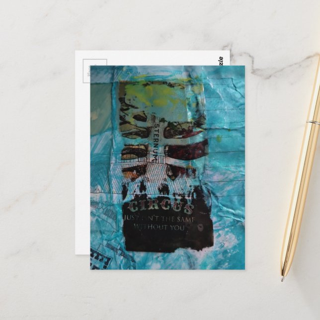 Postal Ribs Circus random mixed media collage (Anverso/Reverso In Situ)