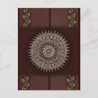 Postal Rica decoración marrón rojizo india