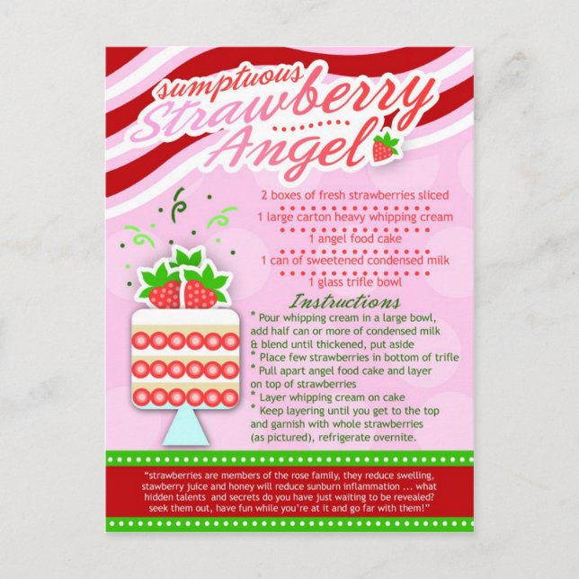 Postal Ricas recetas SÍNTOMAS DE ANGEL FRESCO (Anverso)