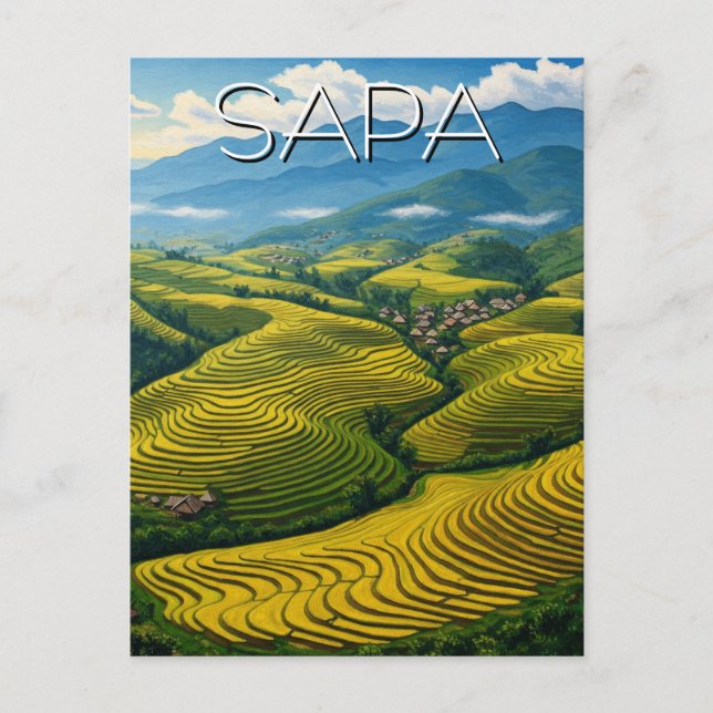 Postal Rice Padi en Sapa Vietnam Viaja (Anverso)