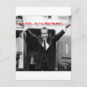 Postal Richard Nixon "¿Ya me extrañé?" Divertidos regalos